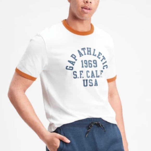 GAP Factory Gap Men's Short Sleeve Crew Neck Logo Graphic Tee T-Shirt (M) - Picture 1 of 8